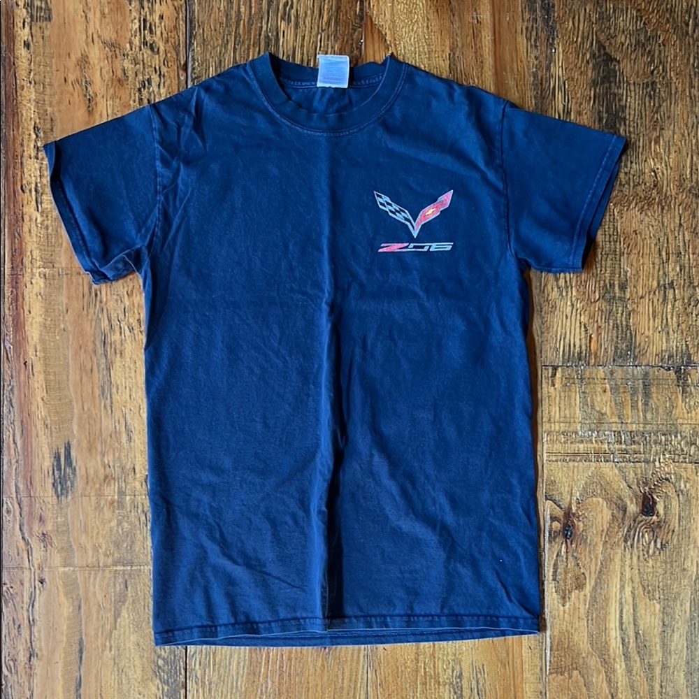 Gildan Blue Short Sleeve Tee with Corvette design